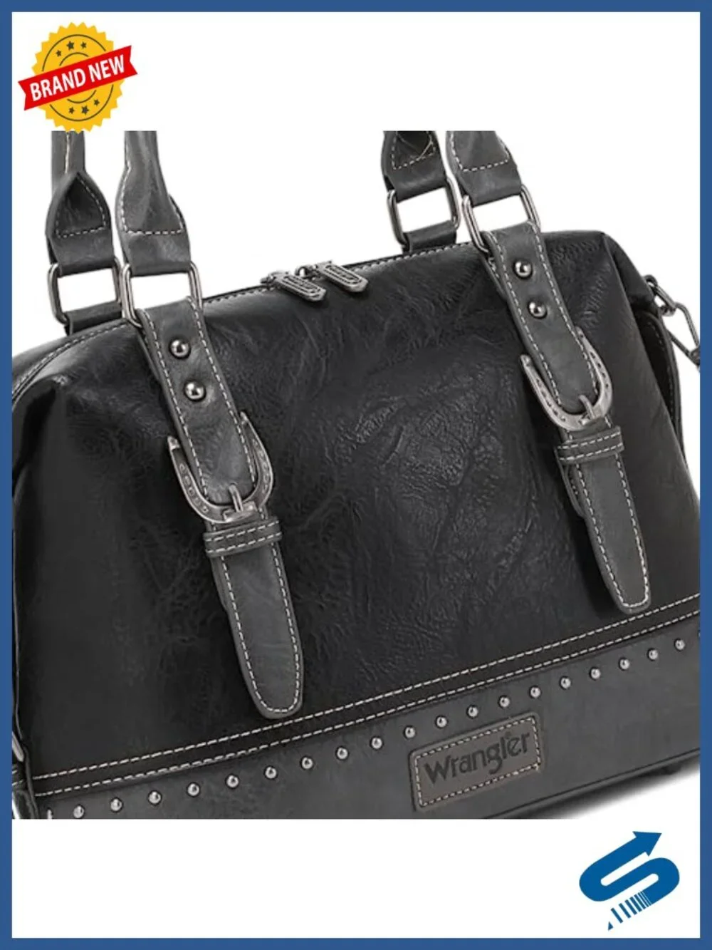 Vintage Western Barrel Satchel Purse with Detachable Crossbody Strap and